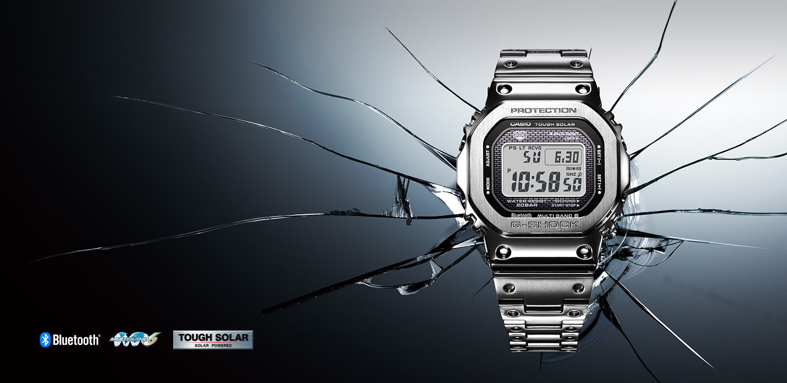 BluetoothR-installed radio-controlled, solar-powered timekeeping