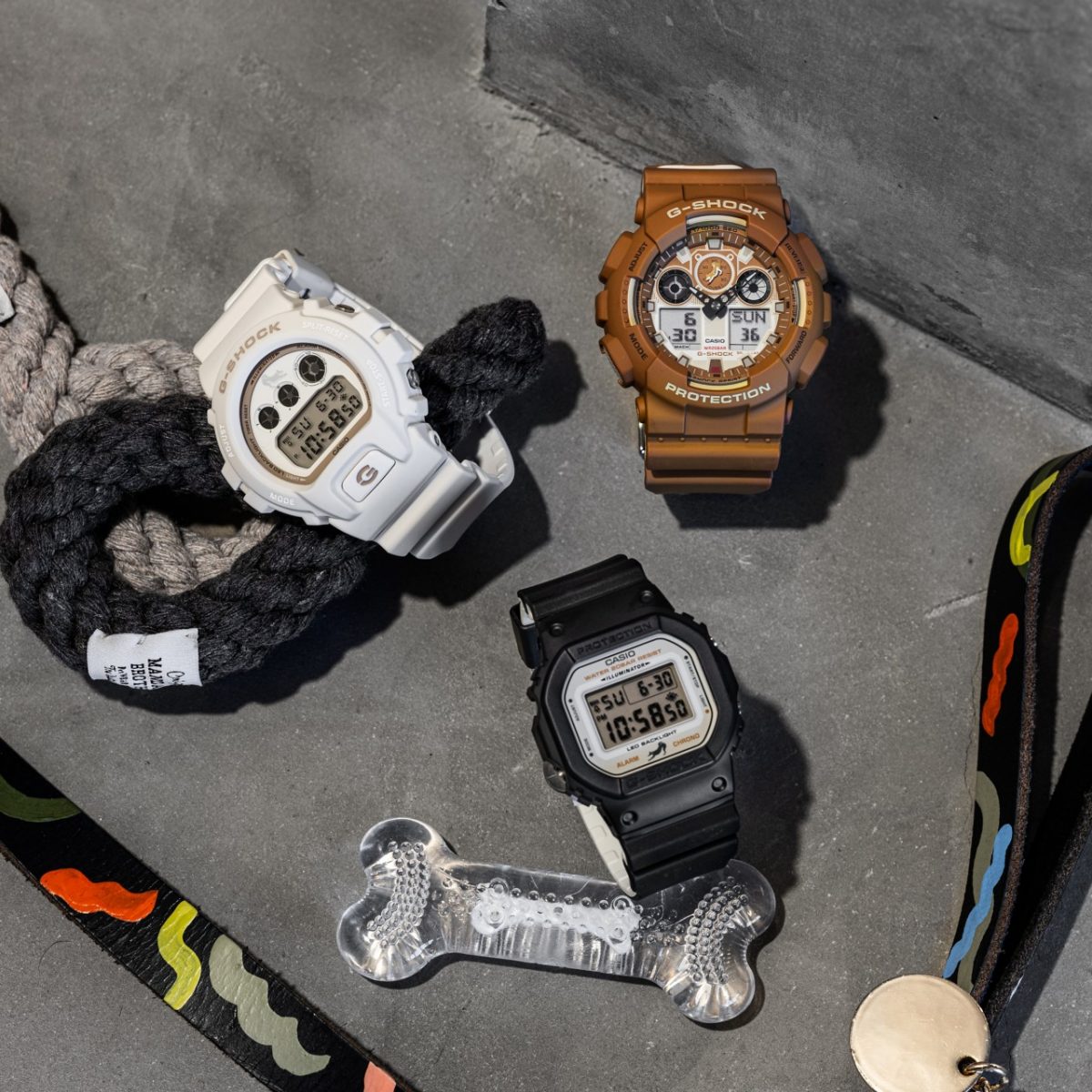 从左向右：DW-6900SHB-7、DW-5600SHB-1、GA-100SHB-5A #4