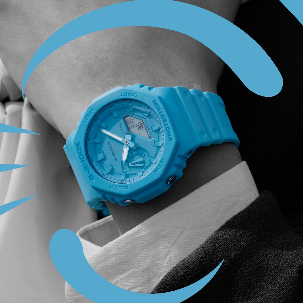 G-SHOCK GA-2100-2A2 手表 蓝色、浅蓝色 #2