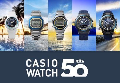 CASIO 腕表 50 周年纪念款（从左至右）：BGA-S290SS-2A、GMW-B5000SS-2、TRN-50SS-2A、PRW-61SS-2、ECB-2000SS-2A #8
