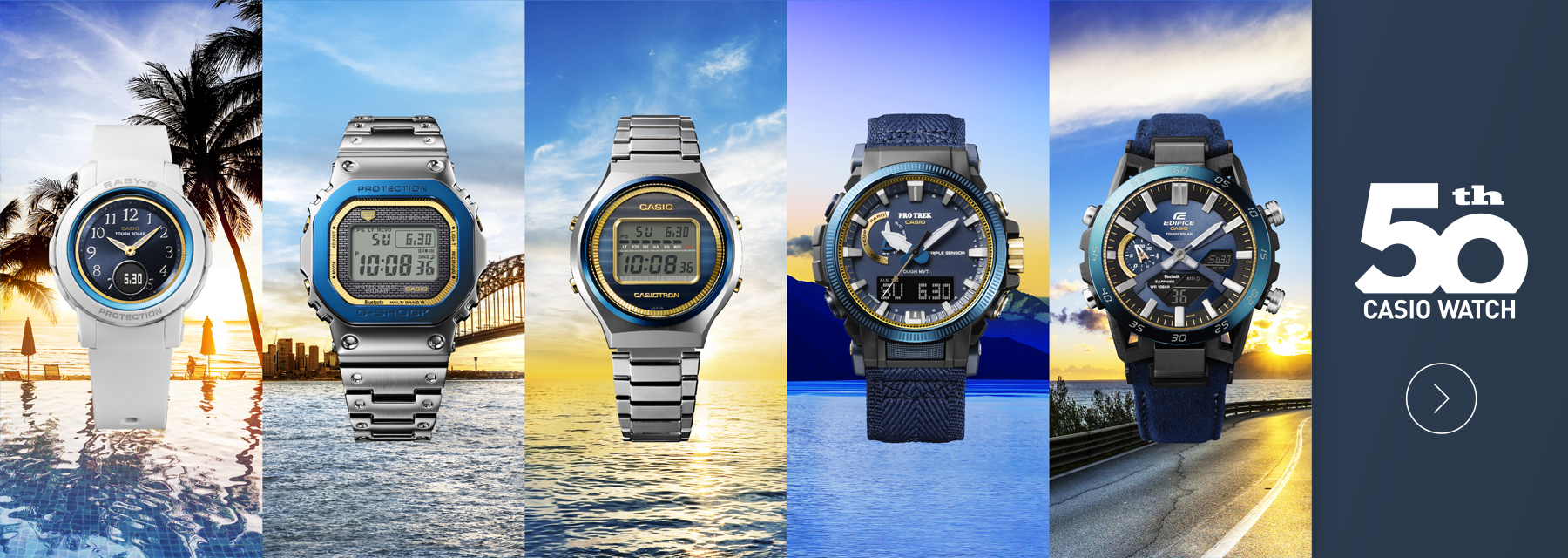 CASIO 腕表 50 周年纪念横幅