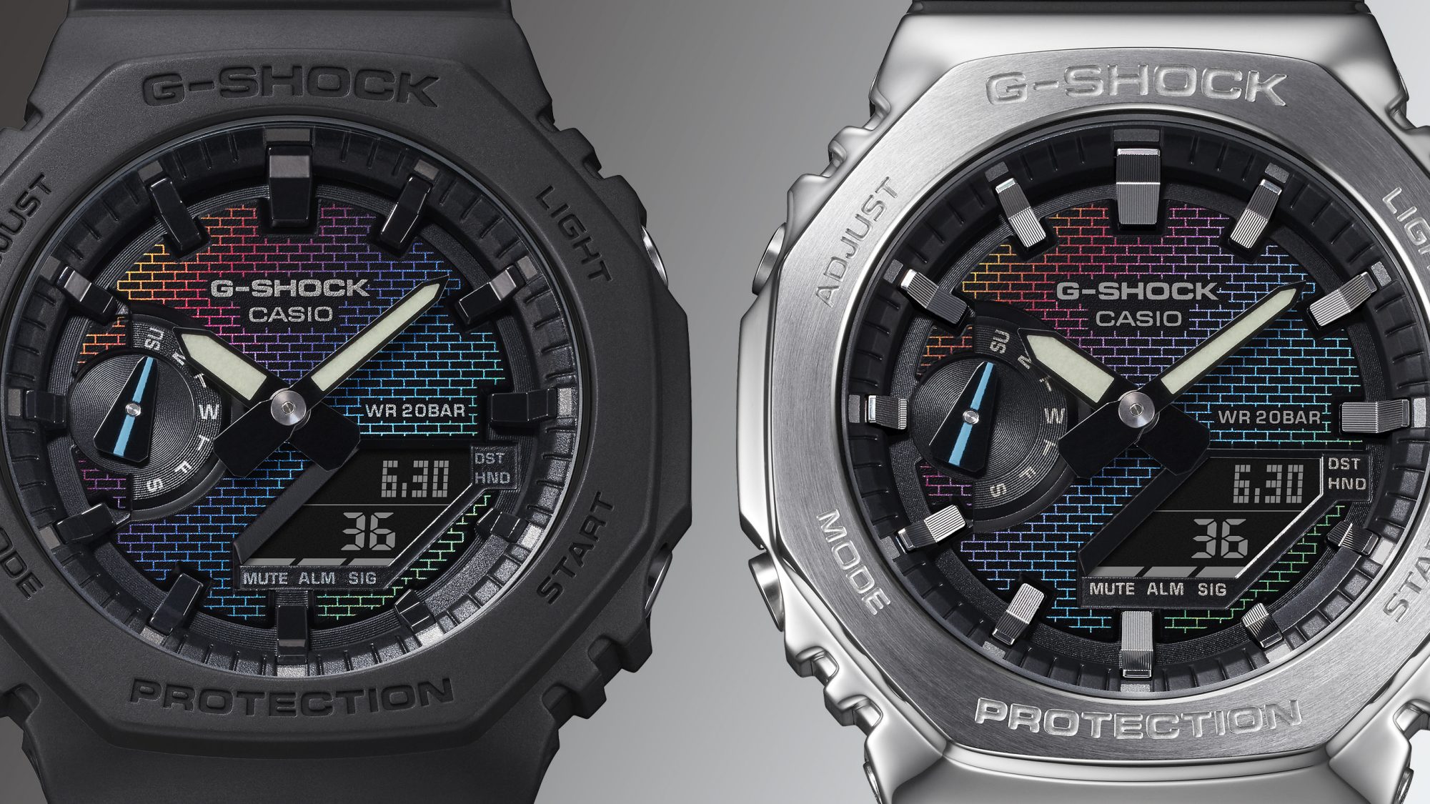 2100 系列外观绚丽独特:GA-2100RW、GM-2100RW、GM-2100BRW